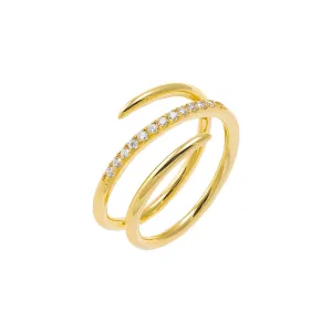 CZ Pave X Solid Triple Wrap Ring