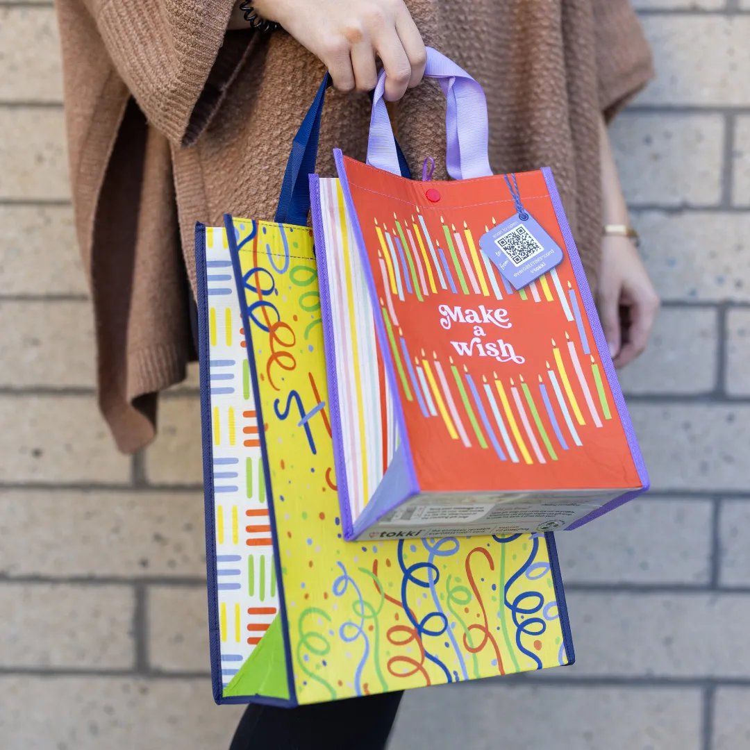Daisy Chain | Large | Reusable Gift Bag   QR Greeting Card