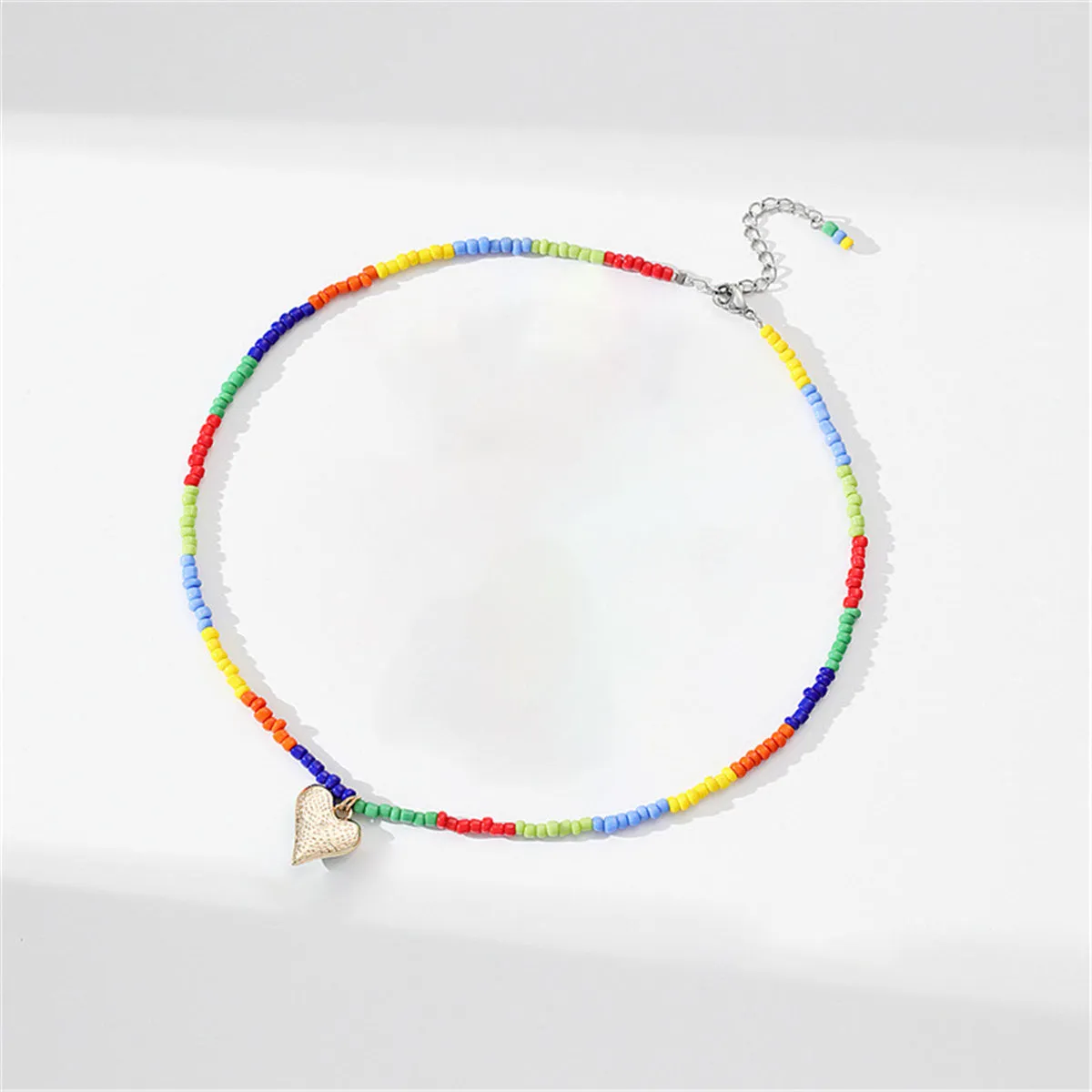 Dark Blue & Yellow Howlite Two-Tone Heart Pendant Necklace