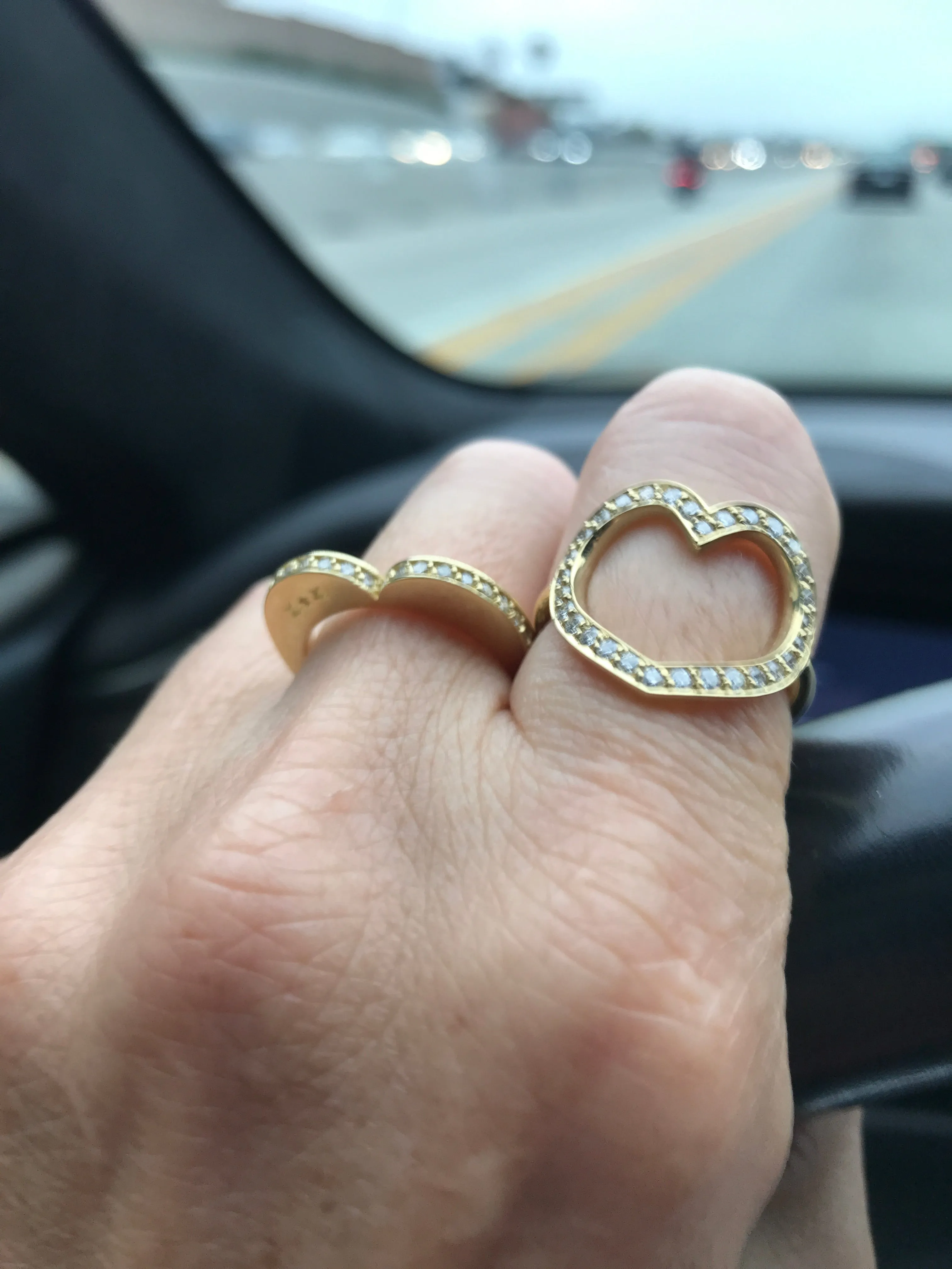 Diamond Open Heart Ring