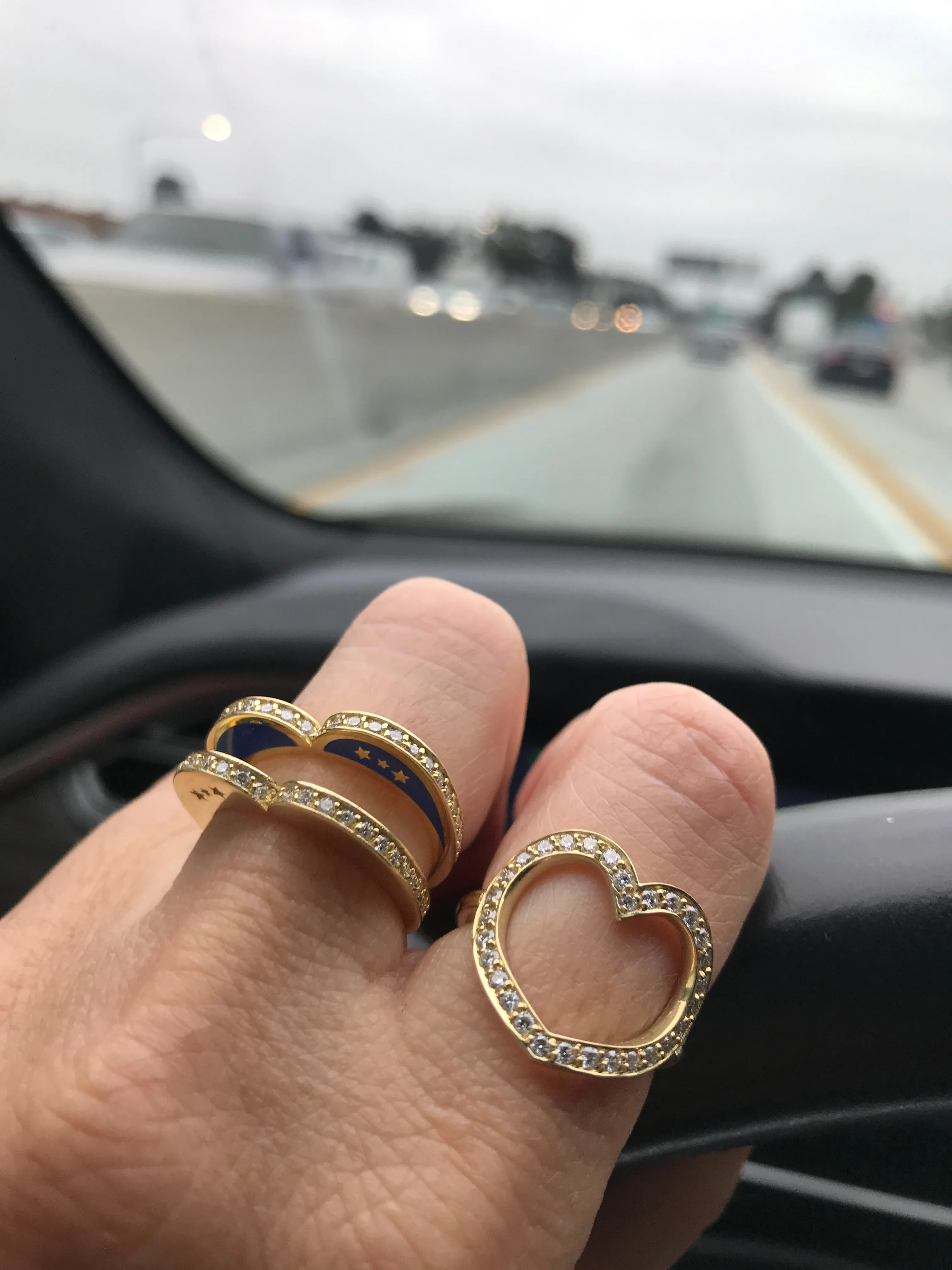 Diamond Open Heart Ring