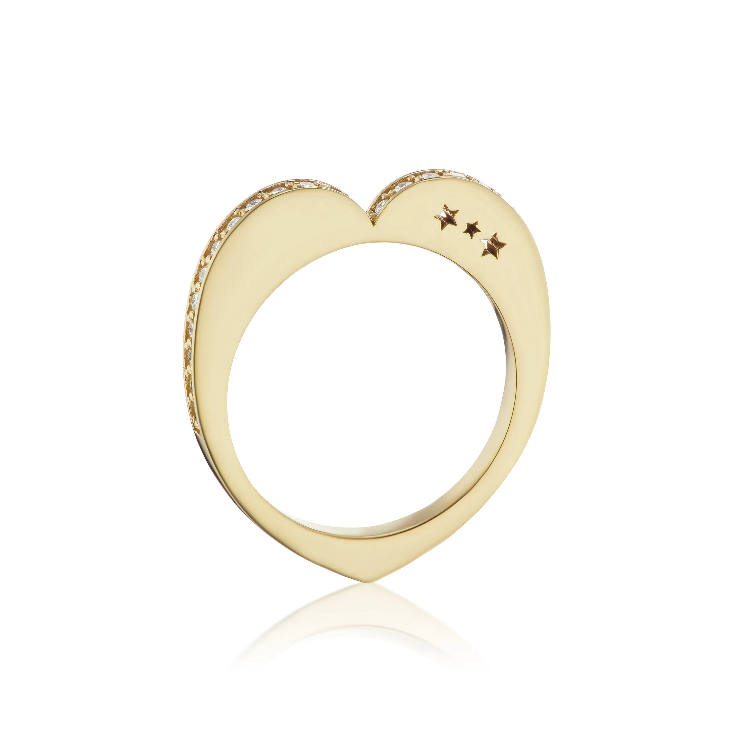 Diamond Open Heart Ring