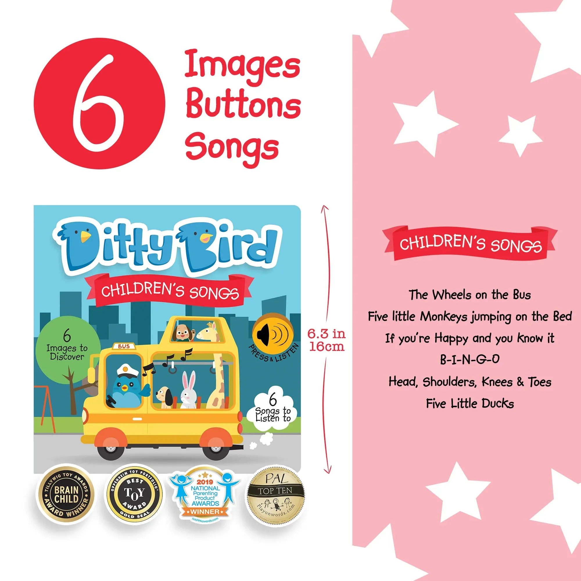 Ditty Bird Children's Songs Sound Board Book