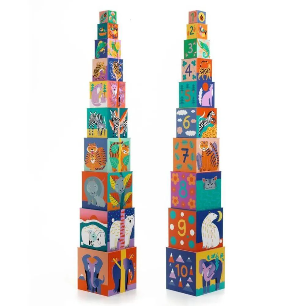 Djeco Wild Animals Stacking Blocks