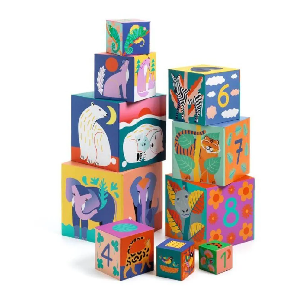 Djeco Wild Animals Stacking Blocks