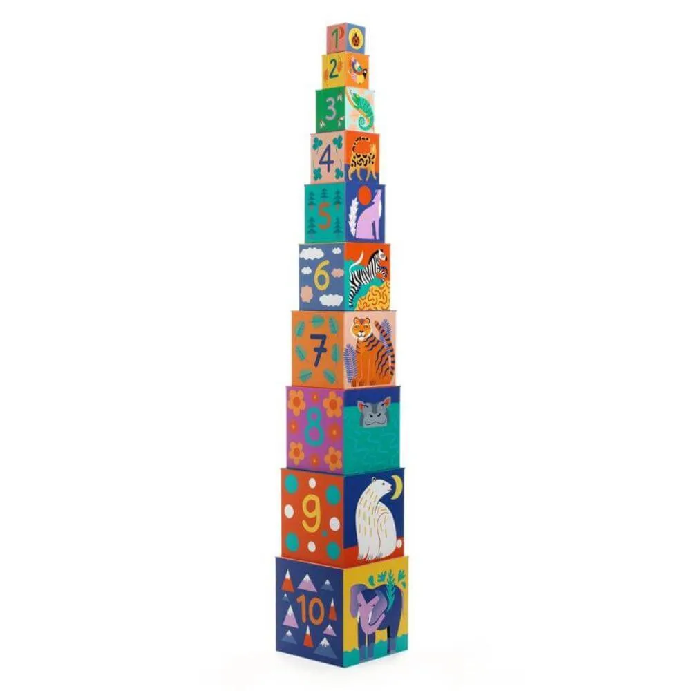 Djeco Wild Animals Stacking Blocks