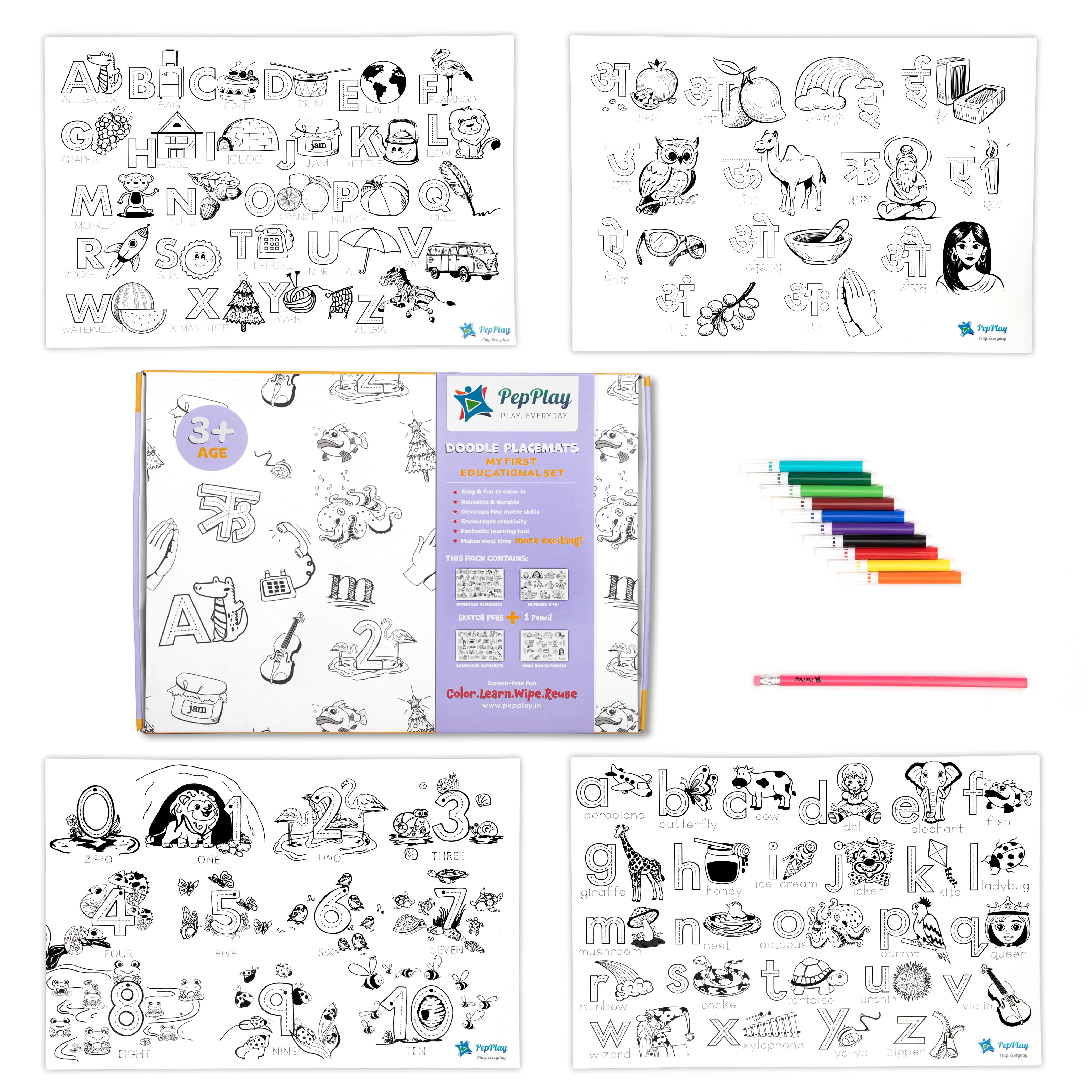 Doodle Placemats - My First Educational Set