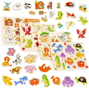 Early Learning Wooden Peg Wildlife Puzzles