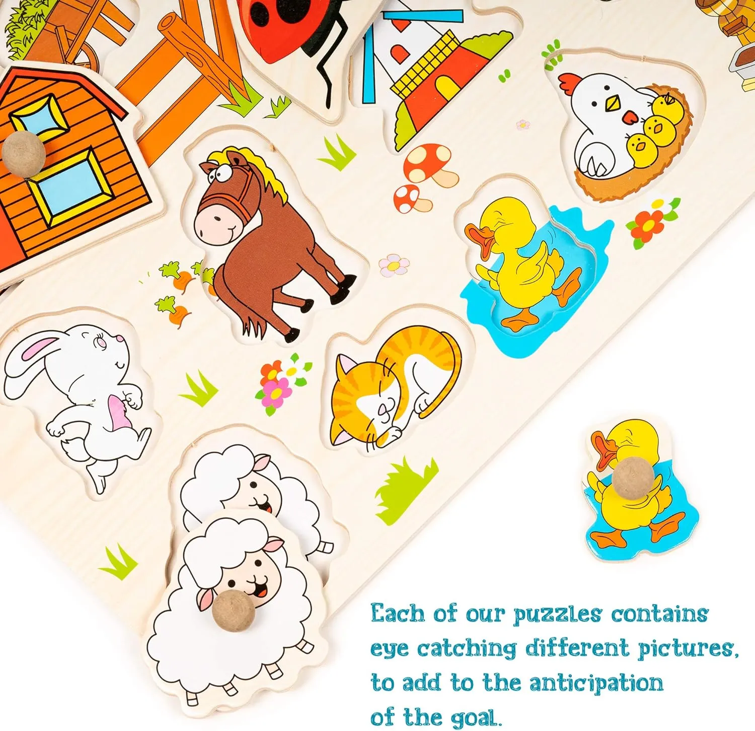 Early Learning Wooden Peg Wildlife Puzzles