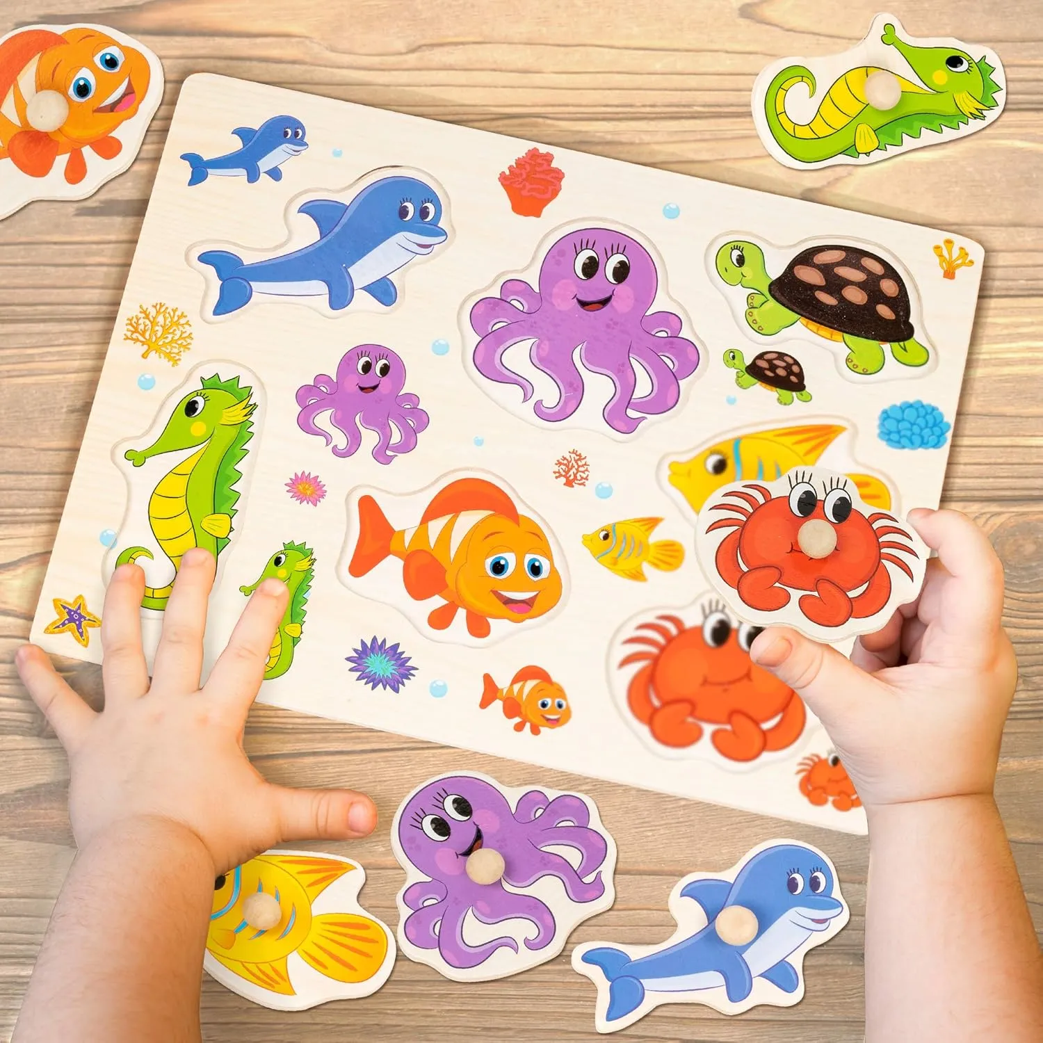 Early Learning Wooden Peg Wildlife Puzzles
