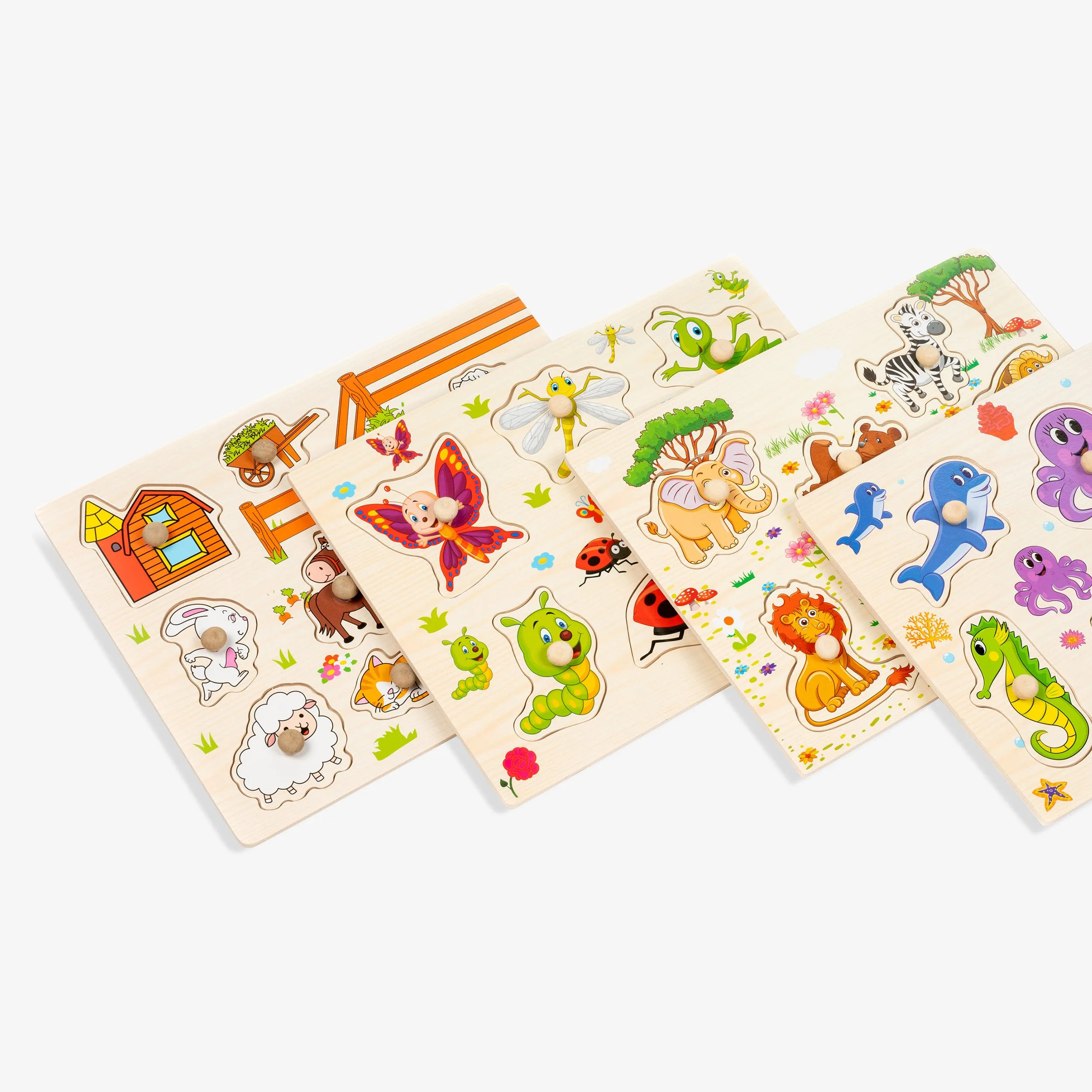 Early Learning Wooden Peg Wildlife Puzzles