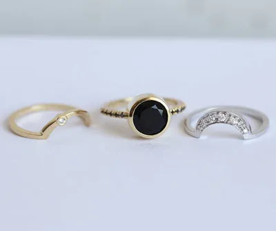 Eclipse Alexandrite Ring Set