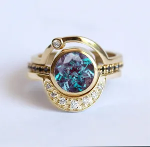 Eclipse Alexandrite Ring Set