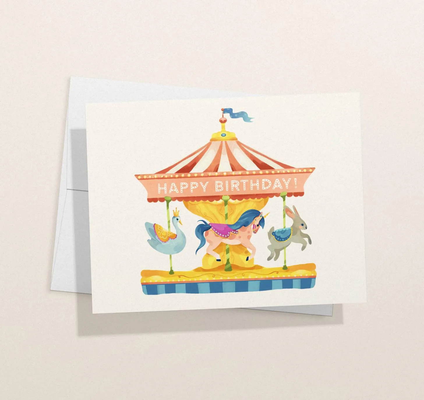 Eco-Friendly Carousel Birthday Card