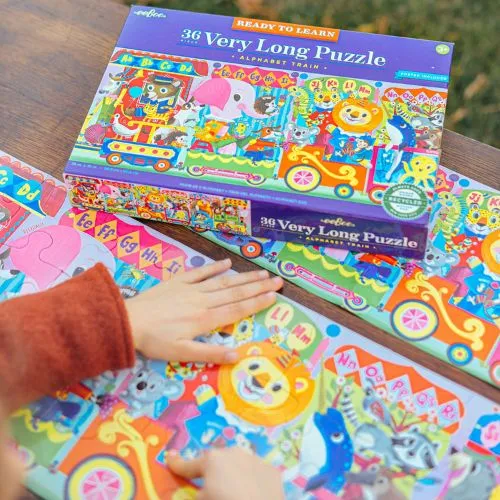 eeBoo 36pc Puzzle Ready to Learn Alphabet Train Long