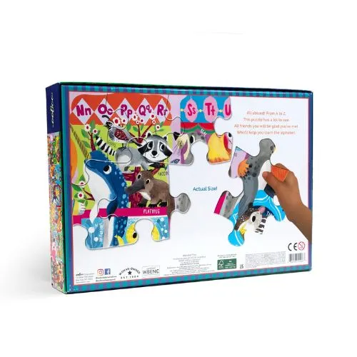 eeBoo 36pc Puzzle Ready to Learn Alphabet Train Long