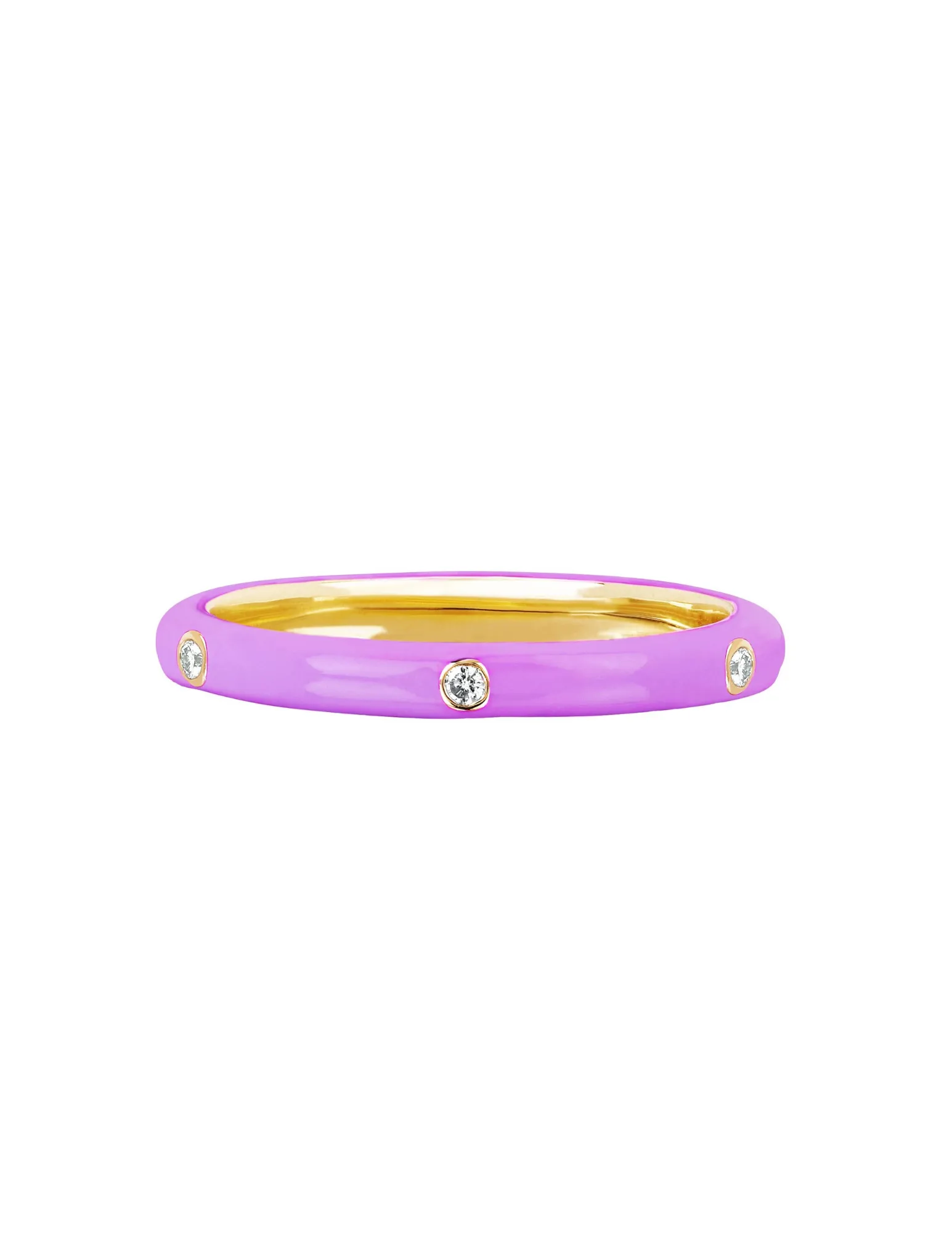 EF Collection 3 Diamond & Lavender Enamel Stack Ring