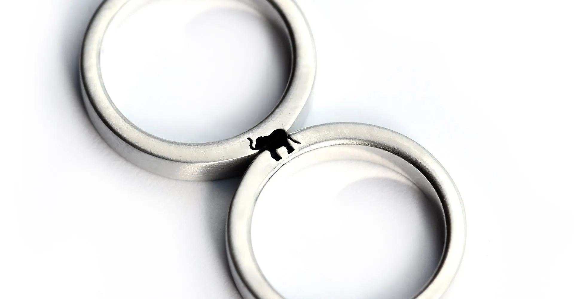 Elephant love - Couple matching ring set