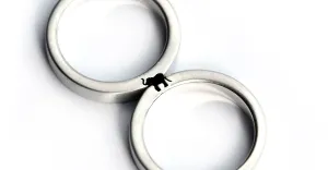 Elephant love - Couple matching ring set