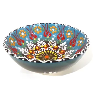 Embossed Ceramic Bowl - Periwinkle
