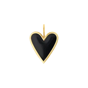 Enamel Elongated Heart Charm