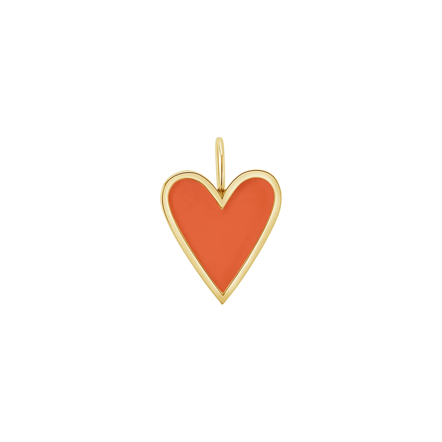 Enamel Elongated Heart Charm