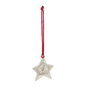 Evergreen Holiday Decorations,Solid Pewter Christmas Tree Ornament - Nativity,2.61x0.15x2.88 Inches