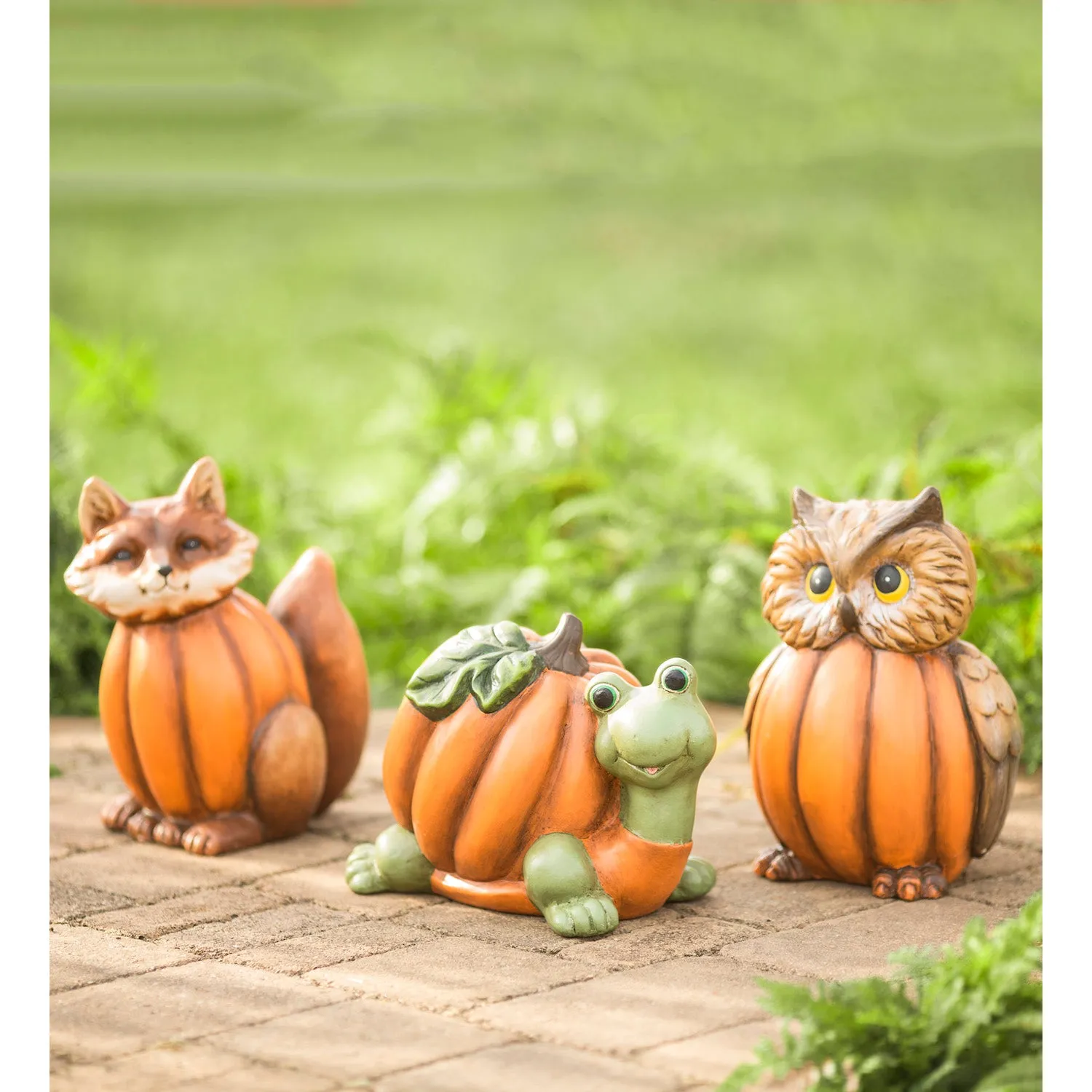 Evergreen Statuary,Owl in a Pumpkin Sculpture,8x6.75x11.25 Inches