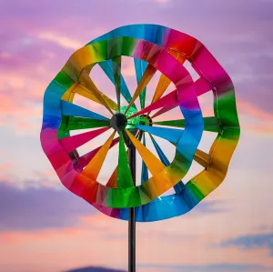 Evergreen Wind,78"H Solar Wind Spinner, Carnival,24x9.64x78 Inches