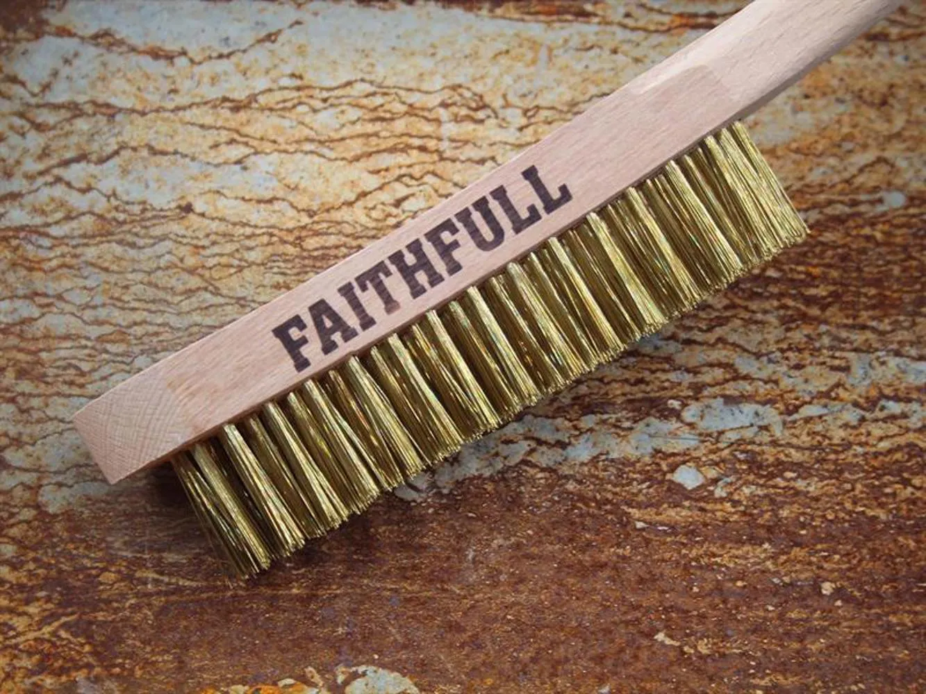 Faithfull Brass Scratch Brush, Four Row
