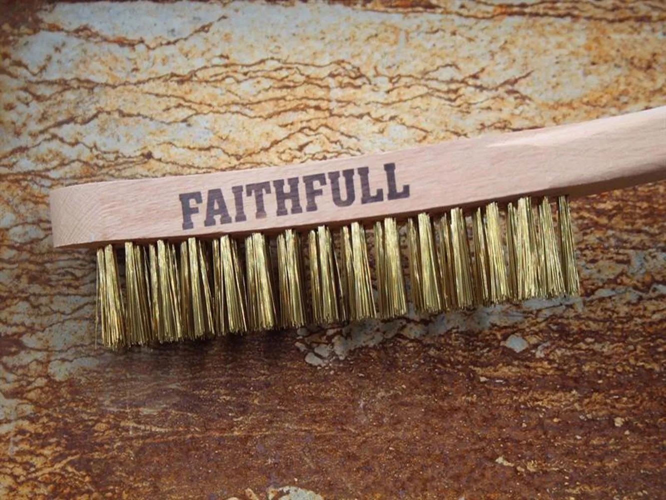 Faithfull Brass Scratch Brush, Four Row