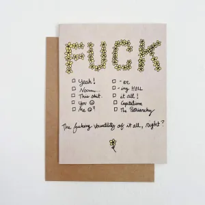 f*ck Checklist Greeting Card
