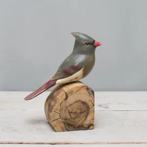 Female Cardinal in Wood