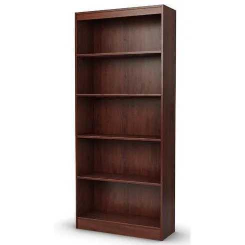 Five Shelf Eco-Friendly Bookcase in Royal Cherry Finish