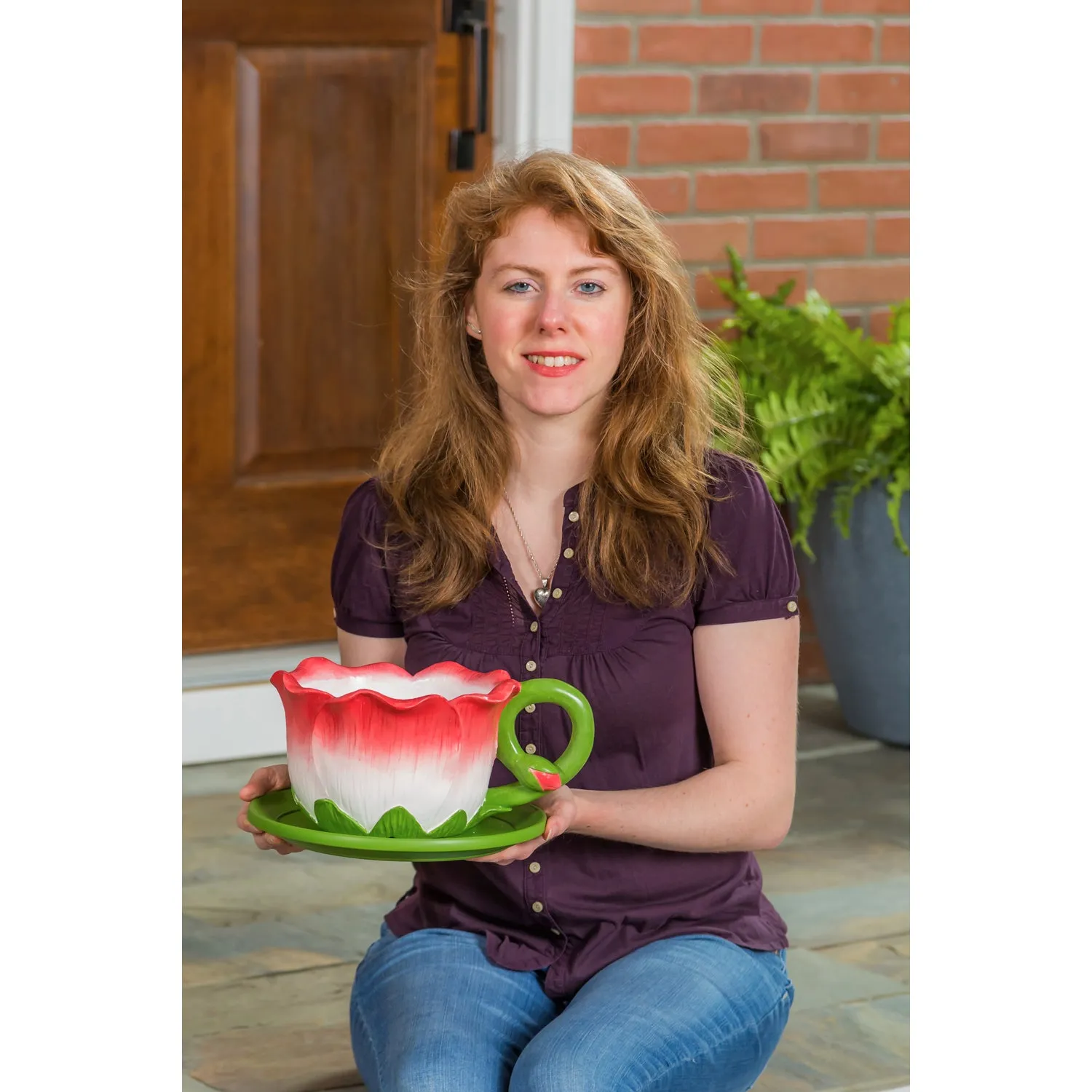 FLWR CUP PLANTER, Pink, 8.5"x6"x10.75"inches