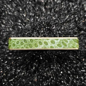 Fossilized Green Coral & Brass Two Finger Ring - Size 13