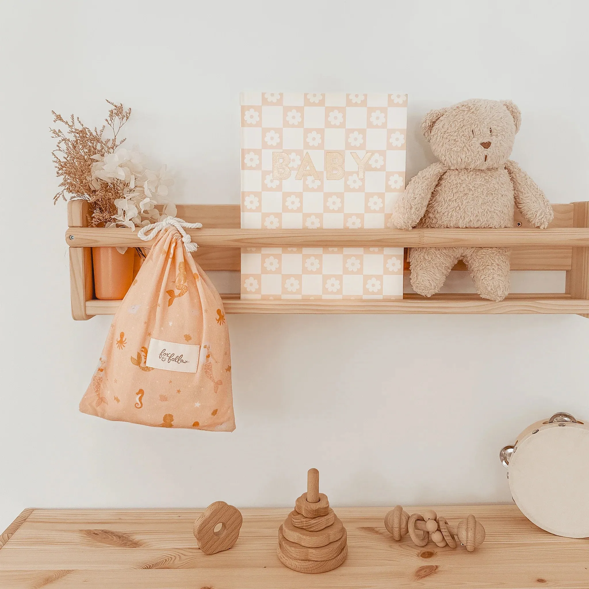 Fox & Fallow Baby Record Book - Pink Daisy Grid