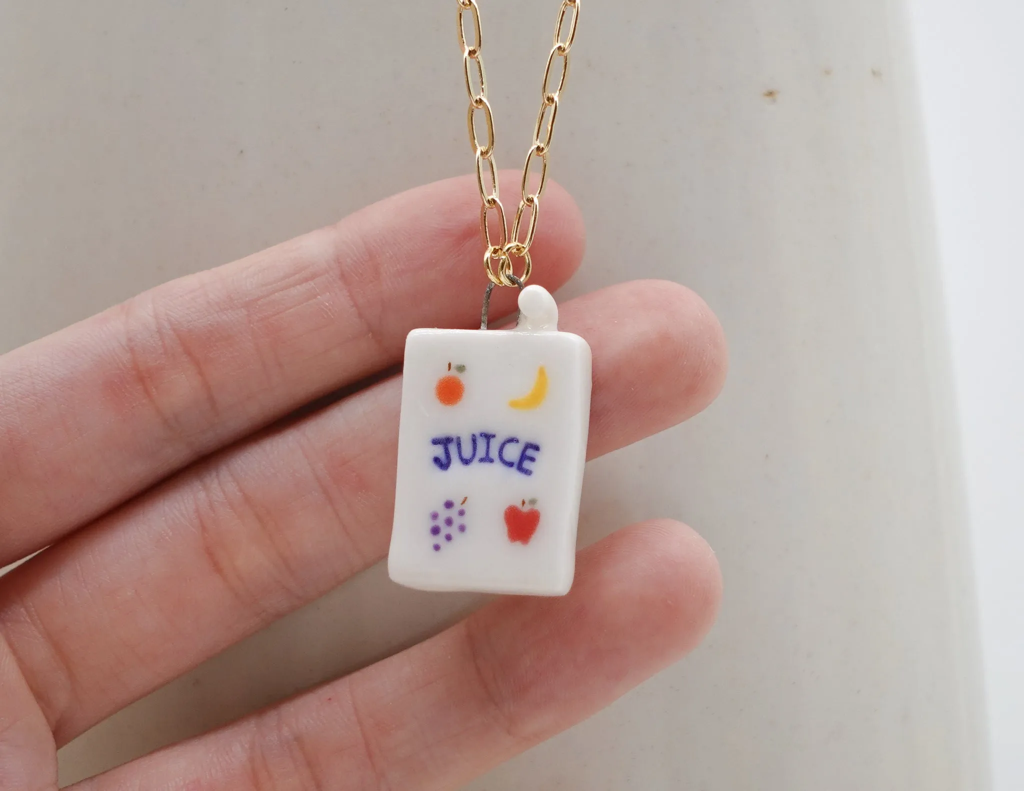 Fruit Medley Juice Box Necklace
