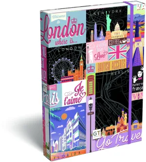 Füzetbox LIZZY A/4 Go Travel Black Map  22939801