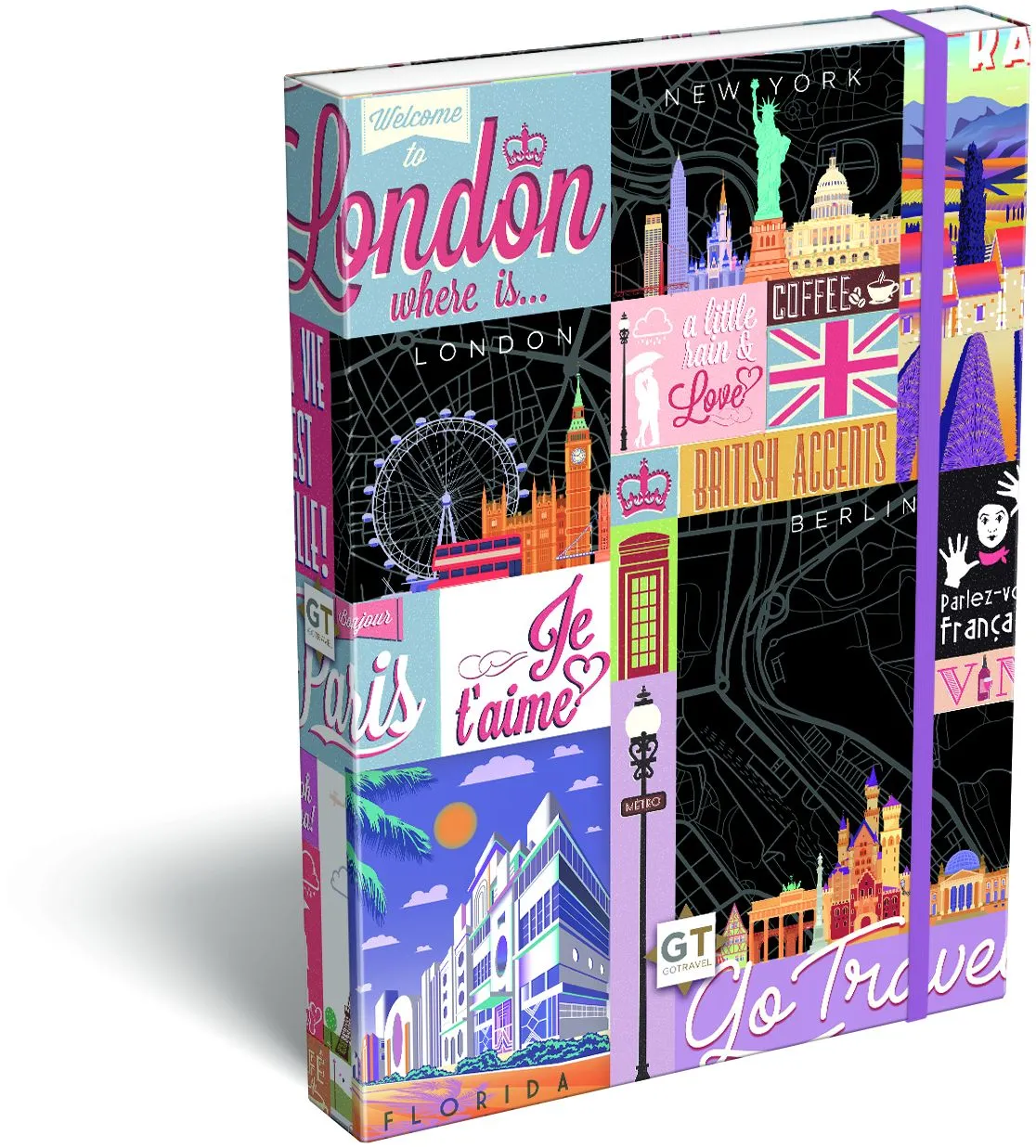 Füzetbox LIZZY A/4 Go Travel Black Map  22939801