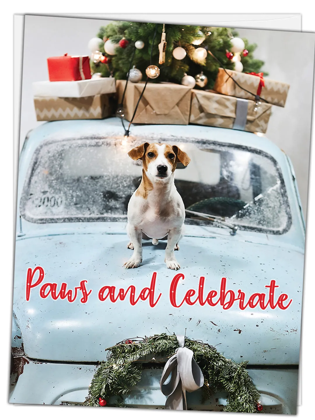 Glory To Dog Paws and Celebrate Christmas Greeting Card