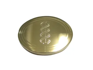 Gold Toned Etched Oval DNA Deoxyribonucleic Acid Molecule Magnet
