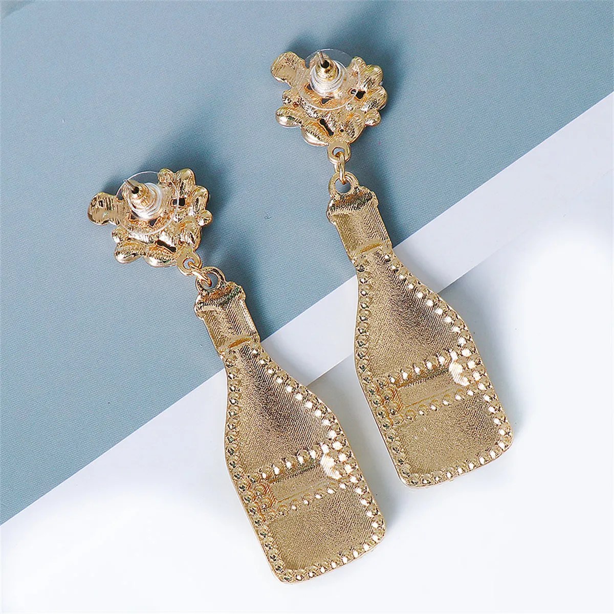 Green Crystal Popping Champagne Drop Earrings