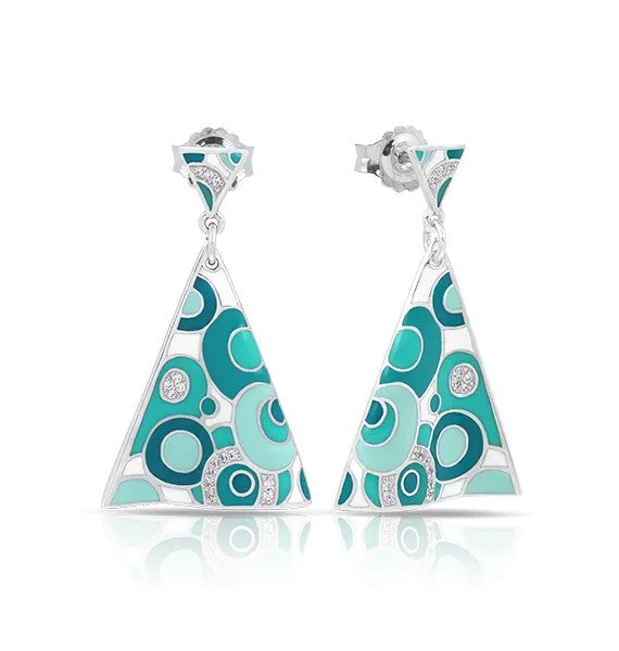 GROOVY WHITE & AQUA EARRINGS