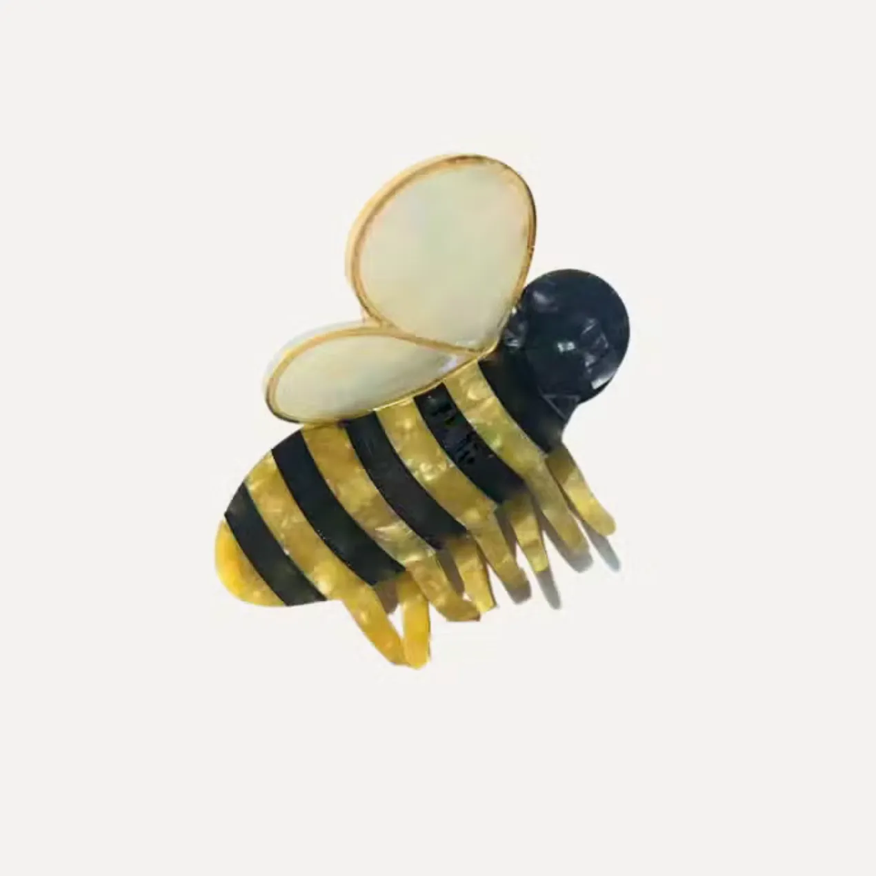 Hand Painted Bee Claw Hair Clip