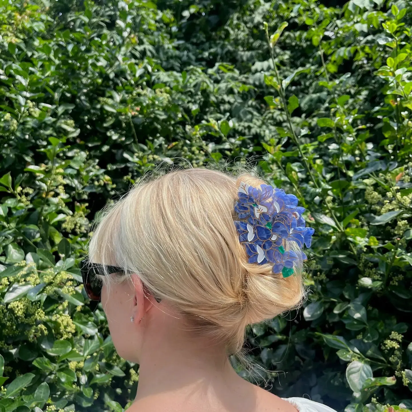 Hand Painted Bluebonnet Flower Claw Hair Clip