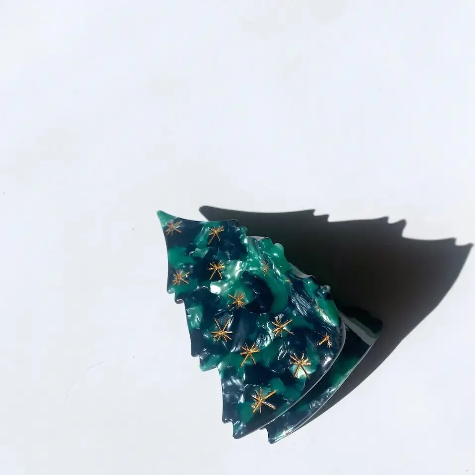 Hand Painted Holiday Claw Hair Clip