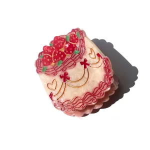 Hand Painted Party Cake Claw Hair Clip