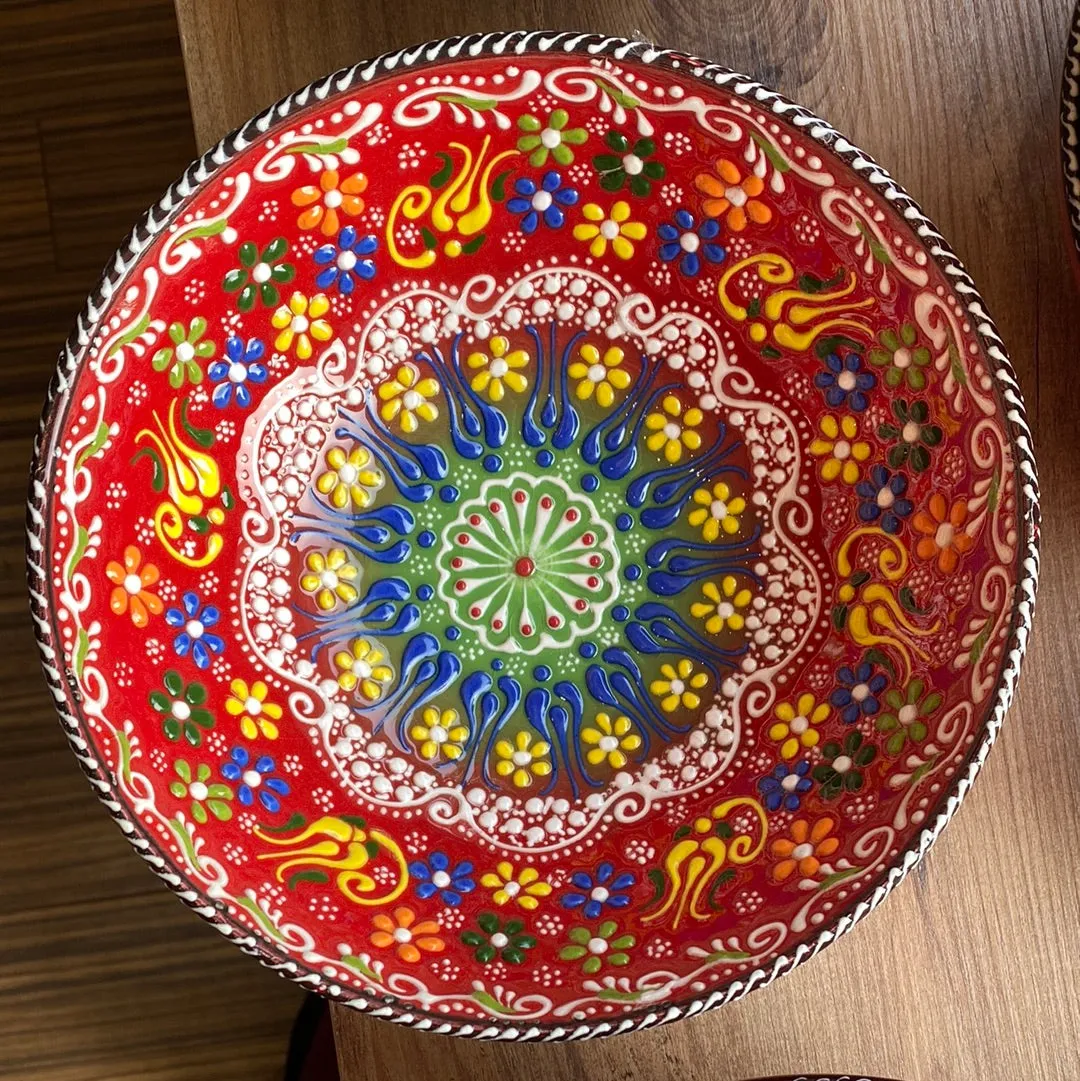 Handmade Ceramic Bowl Mexican Red