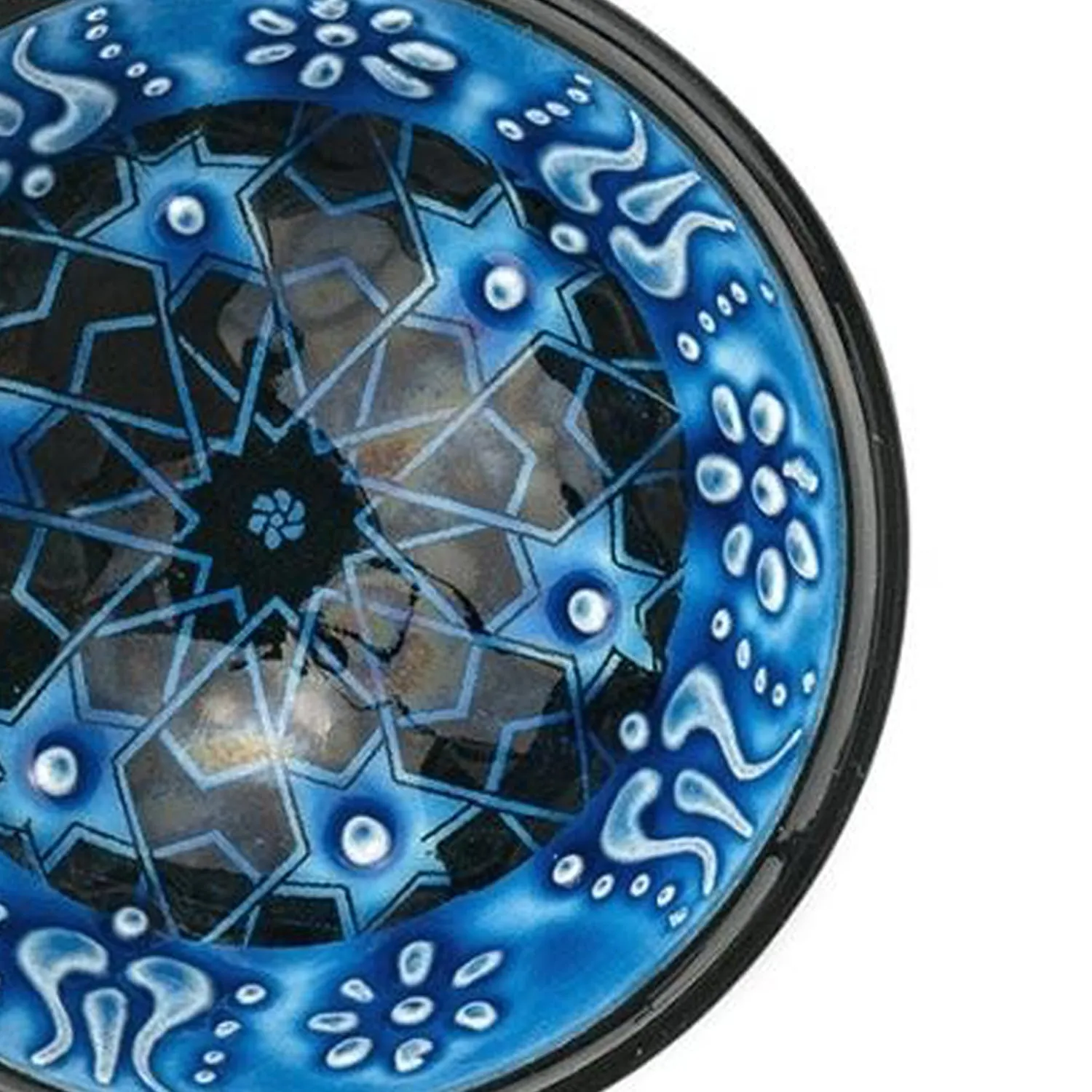 Handmade Ceramic Bowl Multicolour Navy 8cm